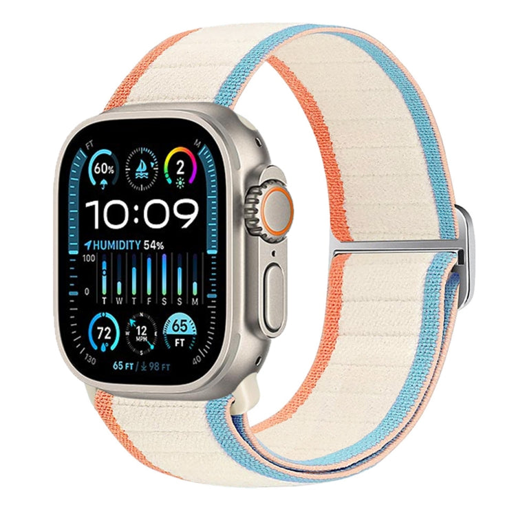 For Apple Watch Ultra 49mm Nylon Elastic Buckle Watch Band(Milky White) - free shipping - PMC Jewellery - Order now!