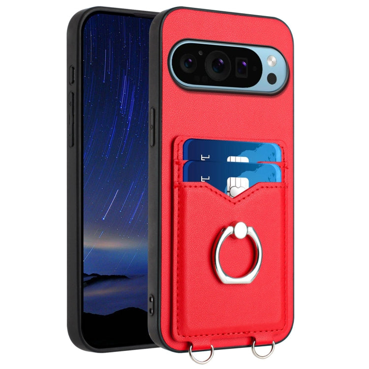 For Google Pixel 9 / 9 Pro R20 Ring Card Holder Phone Case(Red) - Google Cases by PMC TechLife | Online Shopping South Africa | PMC TechLife | Buy Now Pay Later Mobicred