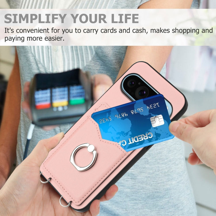 For Google Pixel 9 Pro XL R20 Ring Card Holder Phone Case(Pink) - Google Cases by PMC TechLife | Online Shopping South Africa | PMC TechLife | Buy Now Pay Later Mobicred