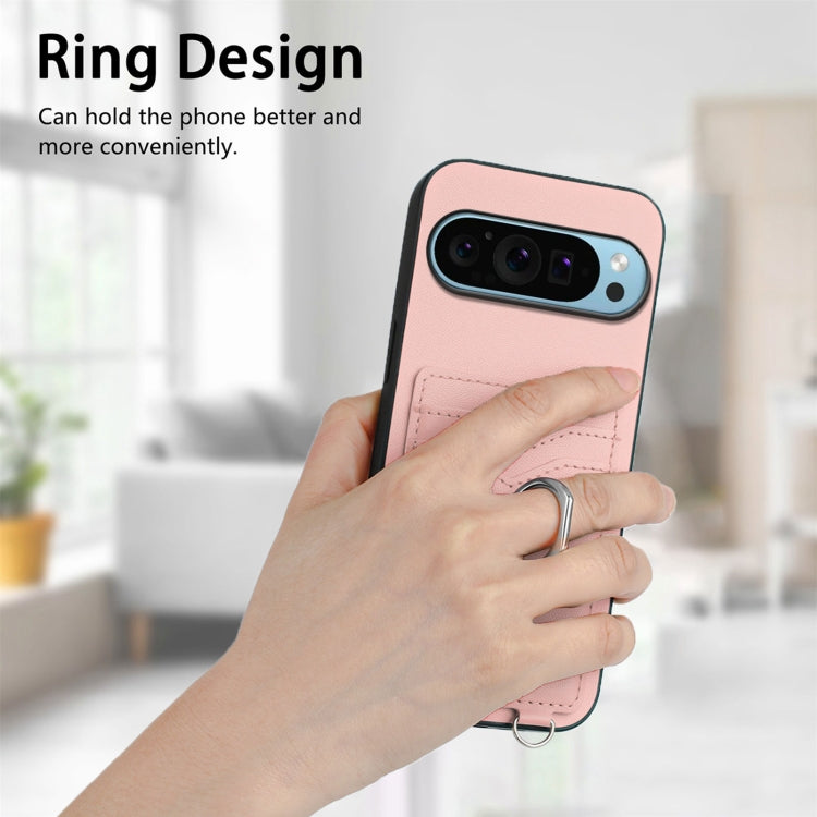 For Google Pixel 9 Pro XL R20 Ring Card Holder Phone Case(Pink) - Google Cases by PMC TechLife | Online Shopping South Africa | PMC TechLife | Buy Now Pay Later Mobicred