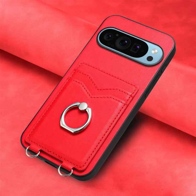 For Google Pixel 9 Pro XL R20 Ring Card Holder Phone Case(Red) - Google Cases by PMC TechLife | Online Shopping South Africa | PMC TechLife | Buy Now Pay Later Mobicred