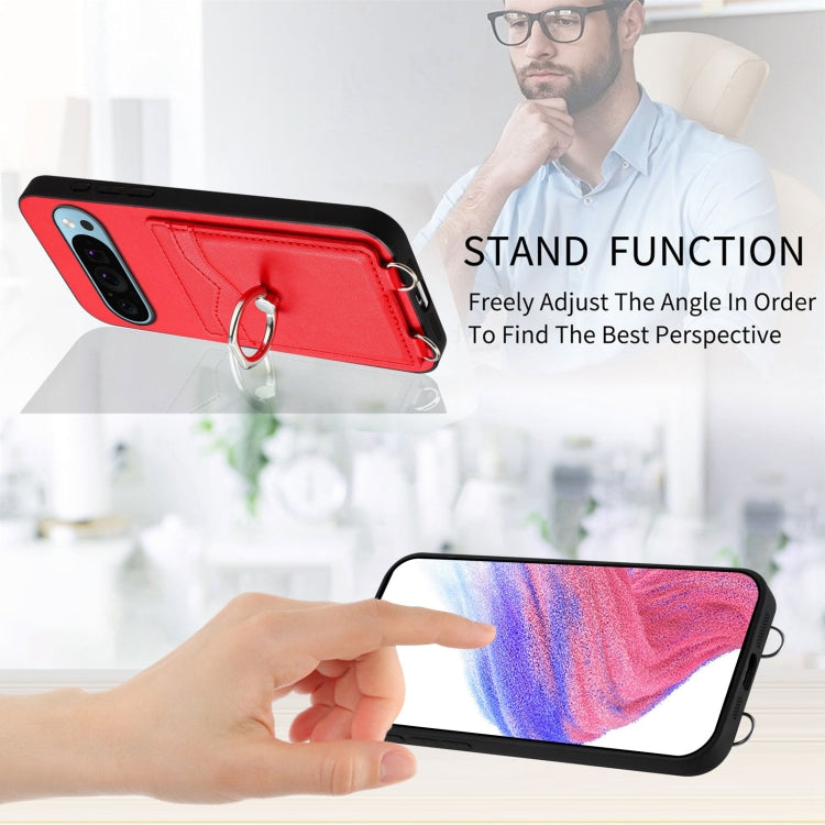 For Google Pixel 9 Pro XL R20 Ring Card Holder Phone Case(Red) - Google Cases by PMC TechLife | Online Shopping South Africa | PMC TechLife | Buy Now Pay Later Mobicred