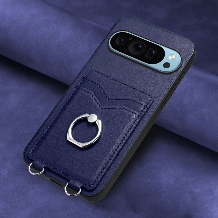 For Google Pixel 9 Pro XL R20 Ring Card Holder Phone Case(Blue) - free shipping - PMC TechLife - Order now!