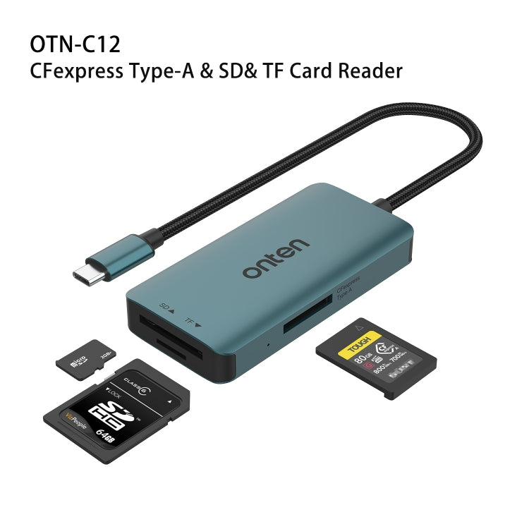 Onten C12 3 in 1 USB-C / Type-C to CFepress Type-A & SD & TF Card Reader(Pine Green) - free shipping - PMC Jewellery - Order now!
