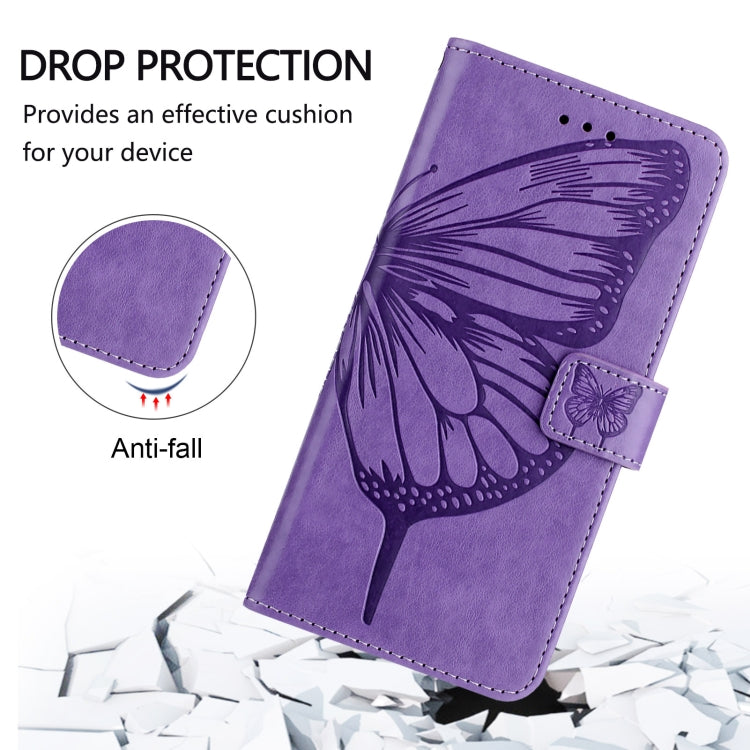 For Blackview A52 Embossed Butterfly Leather Phone Case(Purple) - More Brand by PMC TechLife | Online Shopping South Africa | PMC TechLife | Buy Now Pay Later Mobicred
