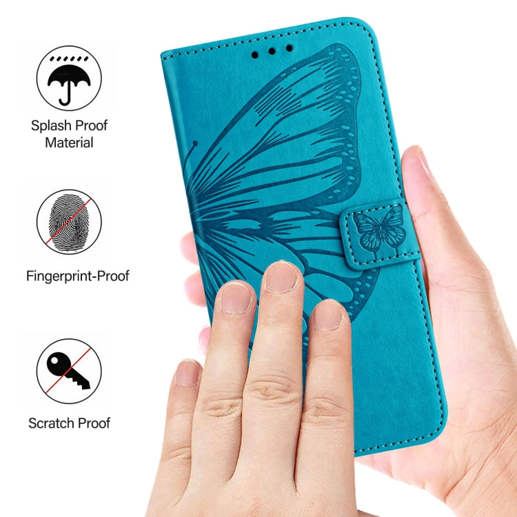 For Blackview A52 Embossed Butterfly Leather Phone Case(Blue) - More Brand by PMC TechLife | Online Shopping South Africa | PMC TechLife | Buy Now Pay Later Mobicred