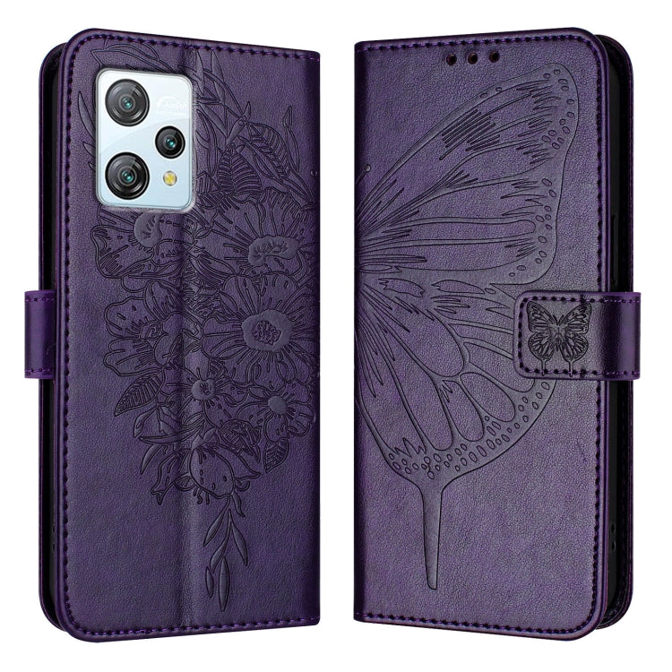 For Blackview A53 Embossed Butterfly Leather Phone Case(Purple) - More Brand by PMC TechLife | Online Shopping South Africa | PMC TechLife | Buy Now Pay Later Mobicred