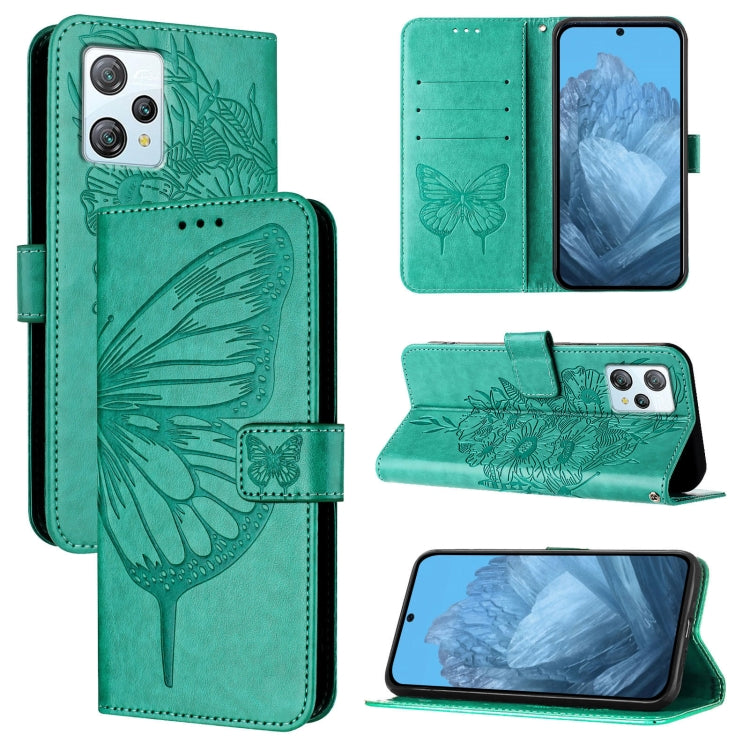 For Blackview A53 Embossed Butterfly Leather Phone Case(Green) - More Brand by PMC TechLife | Online Shopping South Africa | PMC TechLife | Buy Now Pay Later Mobicred