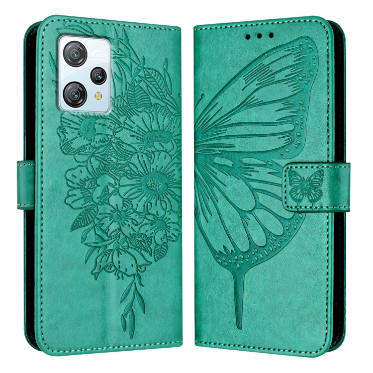 For Blackview A53 Embossed Butterfly Leather Phone Case(Green) - More Brand by PMC TechLife | Online Shopping South Africa | PMC TechLife | Buy Now Pay Later Mobicred