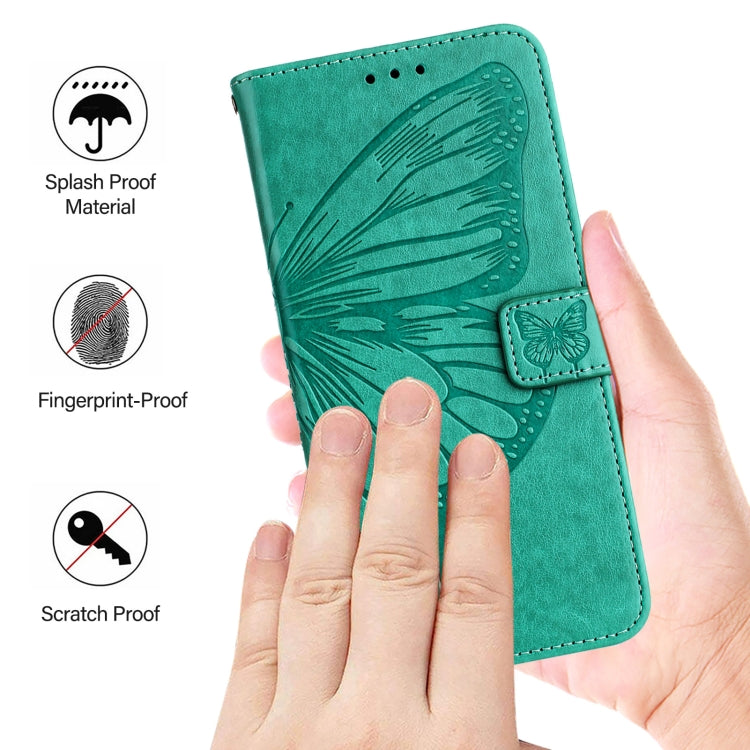For Blackview A53 Embossed Butterfly Leather Phone Case(Green) - More Brand by PMC TechLife | Online Shopping South Africa | PMC TechLife | Buy Now Pay Later Mobicred