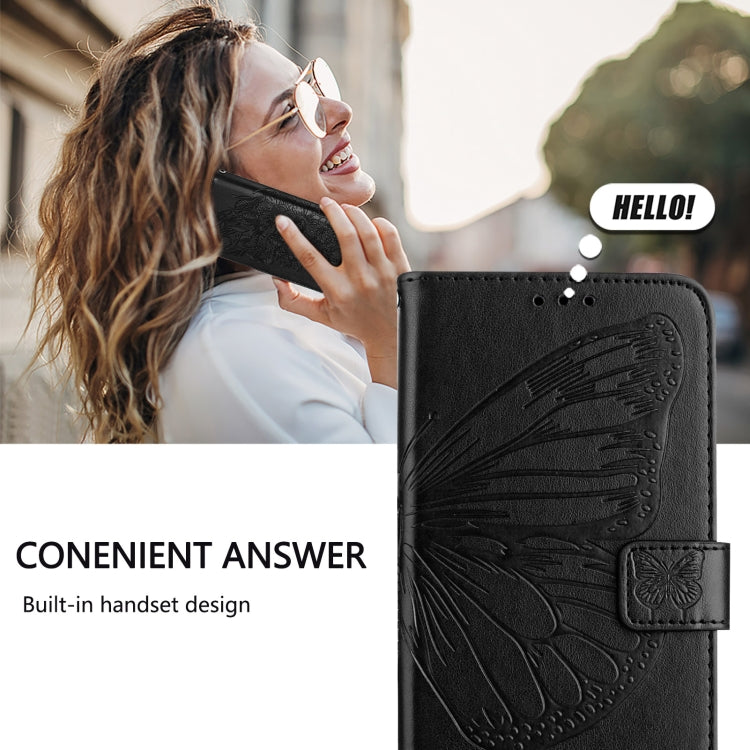 For Blackview A53 Embossed Butterfly Leather Phone Case(Black) - More Brand by PMC TechLife | Online Shopping South Africa | PMC TechLife | Buy Now Pay Later Mobicred