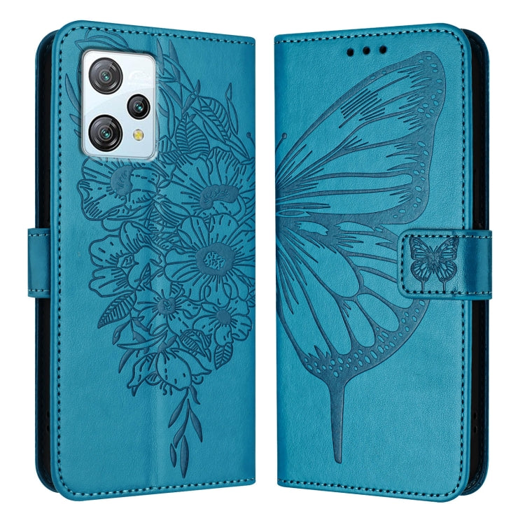 For Blackview A53 Embossed Butterfly Leather Phone Case(Blue) - More Brand by PMC TechLife | Online Shopping South Africa | PMC TechLife | Buy Now Pay Later Mobicred