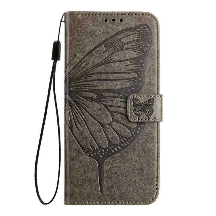 For Blackview Shark 8 Embossed Butterfly Leather Phone Case(Grey) - More Brand by PMC TechLife | Online Shopping South Africa | PMC TechLife | Buy Now Pay Later Mobicred