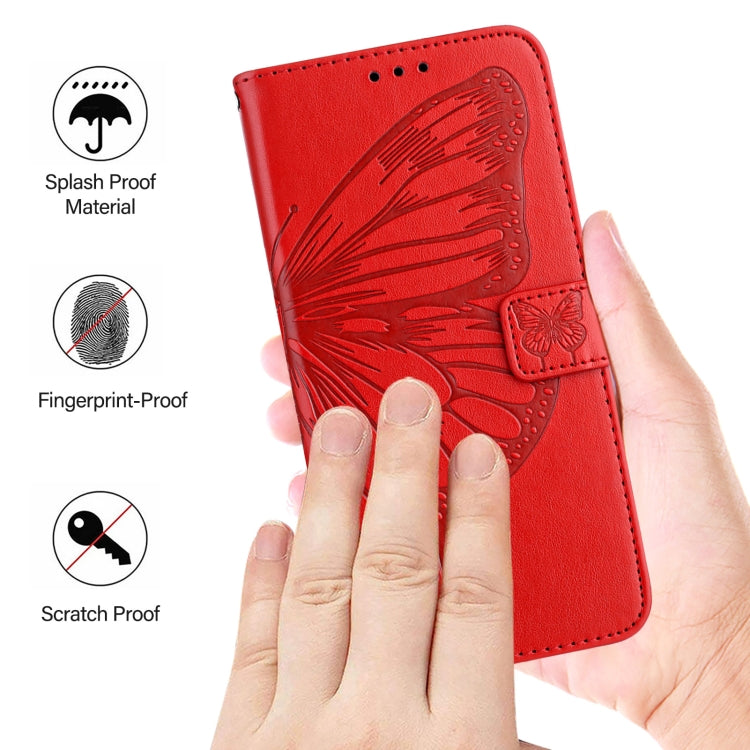 For Blackview Shark 8 Embossed Butterfly Leather Phone Case(Red) - More Brand by PMC TechLife | Online Shopping South Africa | PMC TechLife | Buy Now Pay Later Mobicred