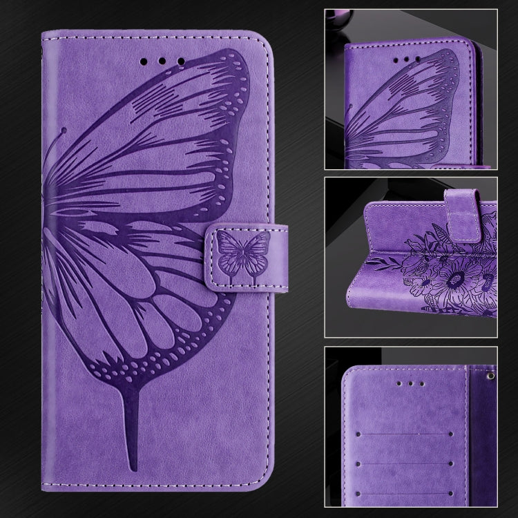 For Blackview Wave 6C Embossed Butterfly Leather Phone Case(Purple) - More Brand by PMC TechLife | Online Shopping South Africa | PMC TechLife | Buy Now Pay Later Mobicred