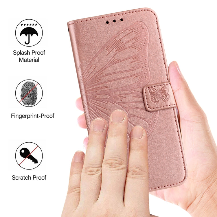 For Blackview Wave 6C Embossed Butterfly Leather Phone Case(Rose Gold) - More Brand by PMC TechLife | Online Shopping South Africa | PMC TechLife | Buy Now Pay Later Mobicred