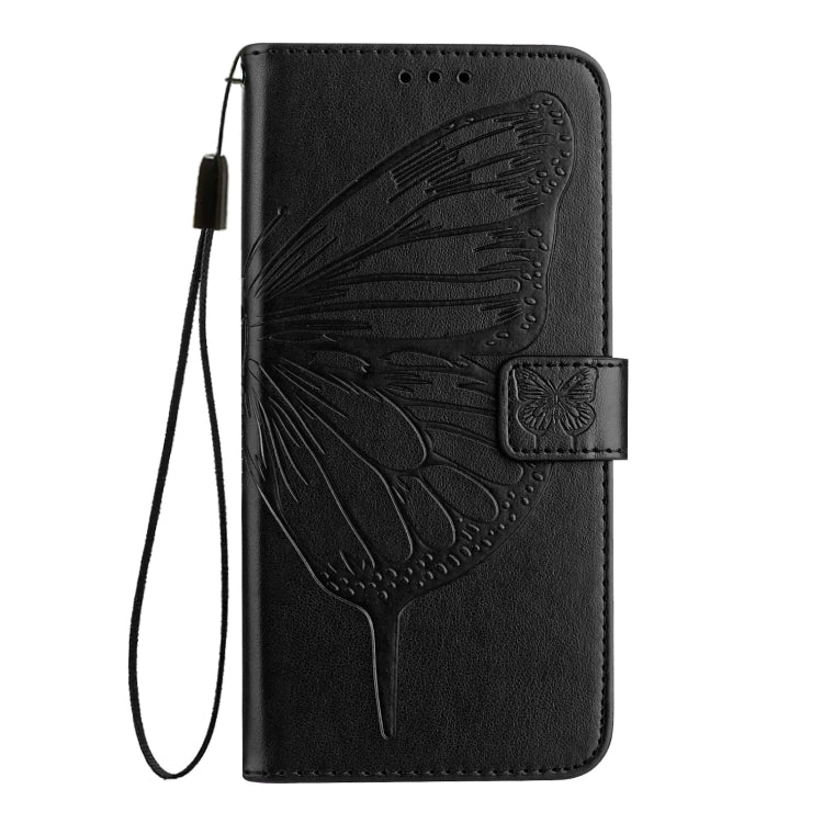 For Blackview Wave 6C Embossed Butterfly Leather Phone Case(Black) - More Brand by PMC TechLife | Online Shopping South Africa | PMC TechLife | Buy Now Pay Later Mobicred