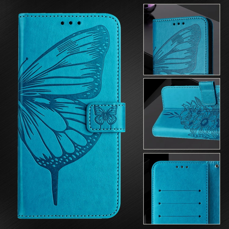 For Blackview Wave 6C Embossed Butterfly Leather Phone Case(Blue) - More Brand by PMC TechLife | Online Shopping South Africa | PMC TechLife | Buy Now Pay Later Mobicred