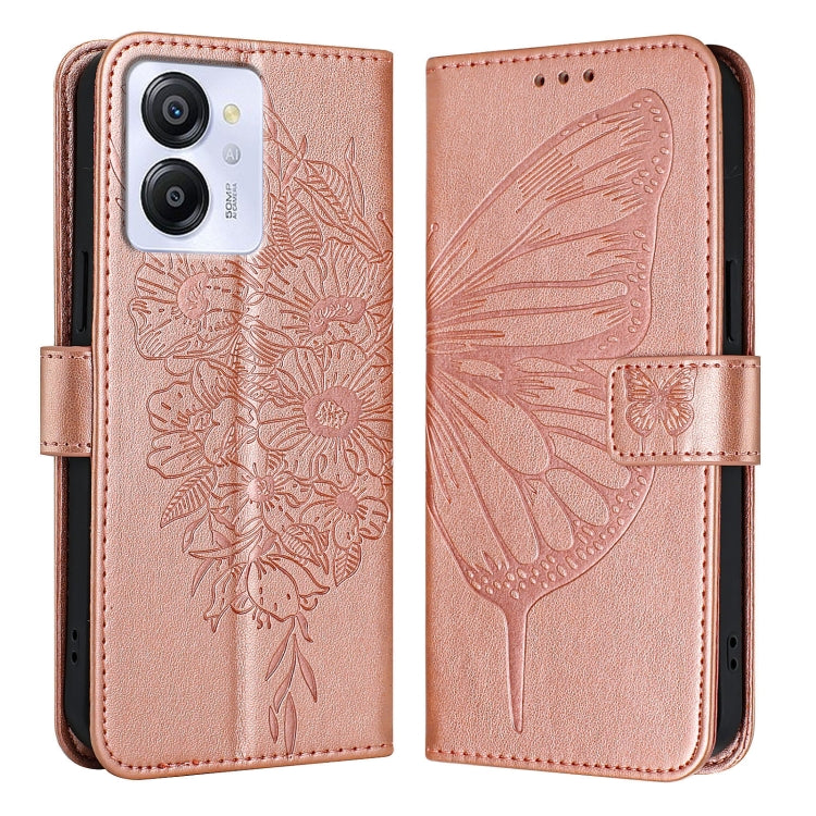 For Blackview Color 8 Embossed Butterfly Leather Phone Case(Rose Gold) - More Brand by PMC TechLife | Online Shopping South Africa | PMC TechLife | Buy Now Pay Later Mobicred