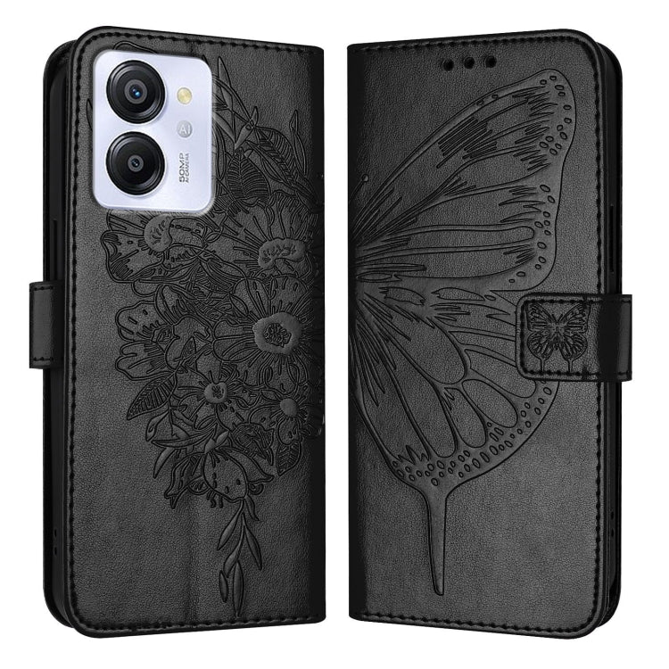 For Blackview Color 8 Embossed Butterfly Leather Phone Case(Black) - More Brand by PMC TechLife | Online Shopping South Africa | PMC TechLife | Buy Now Pay Later Mobicred