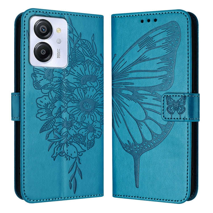 For Blackview Color 8 Embossed Butterfly Leather Phone Case(Blue) - More Brand by PMC TechLife | Online Shopping South Africa | PMC TechLife | Buy Now Pay Later Mobicred