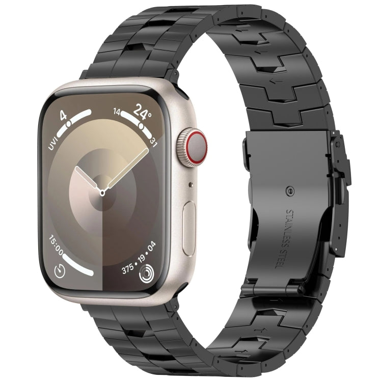 For Apple Watch Series 4 44mm Rice Ears Safety Buckle Titanium Alloy Watch Band(Black) - Watch Bands by PMc TechLife | Online Shopping South Africa | PMc TechLife | Buy Now Pay Later Mobicred