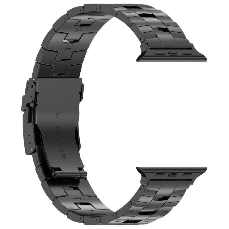 For Apple Watch Series 4 44mm Rice Ears Safety Buckle Titanium Alloy Watch Band(Black) - Watch Bands by PMc TechLife | Online Shopping South Africa | PMc TechLife | Buy Now Pay Later Mobicred