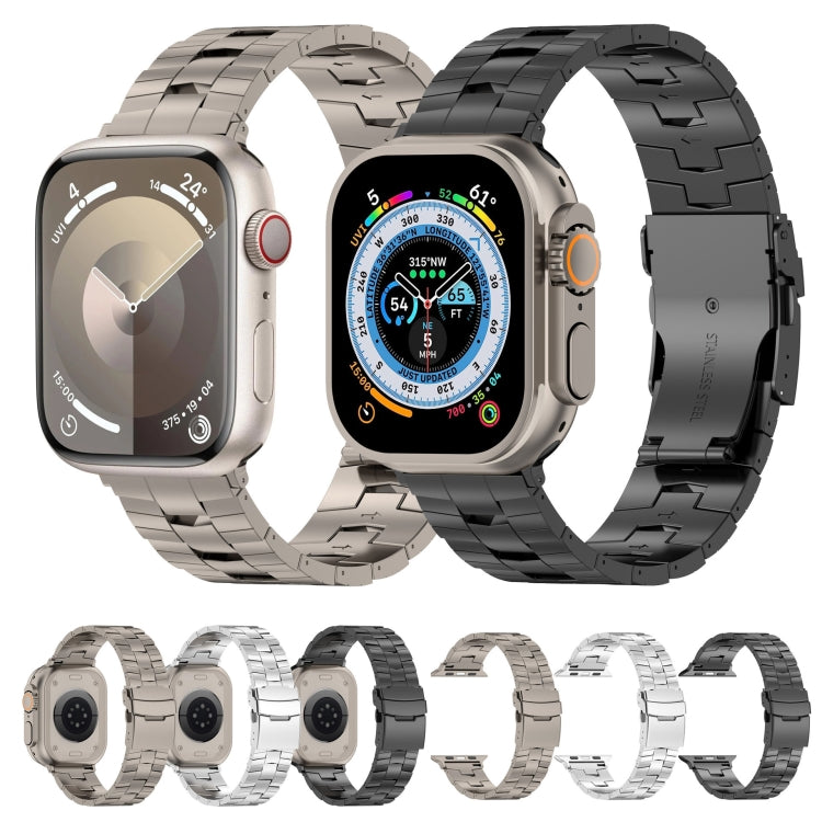 For Apple Watch Series 4 44mm Rice Ears Safety Buckle Titanium Alloy Watch Band(Black) - Watch Bands by PMc TechLife | Online Shopping South Africa | PMc TechLife | Buy Now Pay Later Mobicred