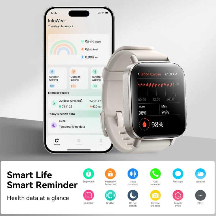 JOYROOM Fit-life Series JR-FT3S 1.96 inch Bluetooth Call Smart Watch Supports Sleep Monitoring(Titanium) - free shipping - PMC TechLife - Order now!