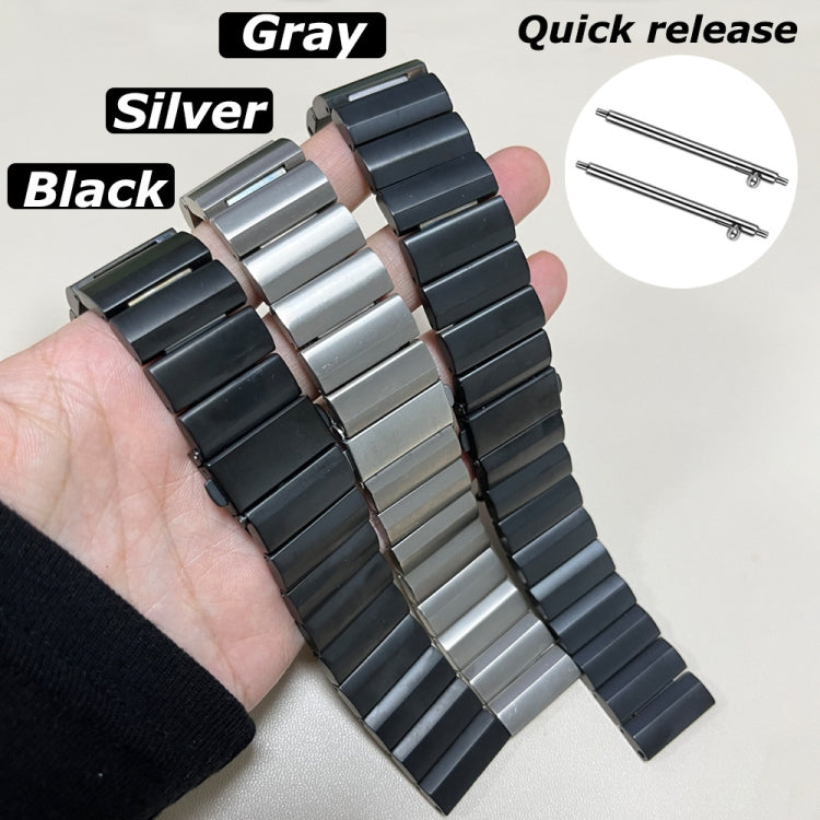 22mm Three Plants Flat Buckle Titanium Alloy Watch Band(Grey) - free shipping - PMc TechLife - Order now!