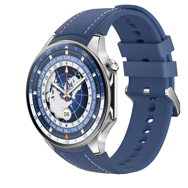 HD Watch X 1.43 inch IP68 BT5.3 Sport Smart Watch, Support Bluetooth Call / Sleep / Blood Oxygen / Heart Rate / Blood Pressure Health Monitor(Blue Leather + Blue Silicone Strap) - Smart Watches by PMC TechLife | Online Shopping South Africa | PMC TechLife | Buy Now Pay Later Mobicred