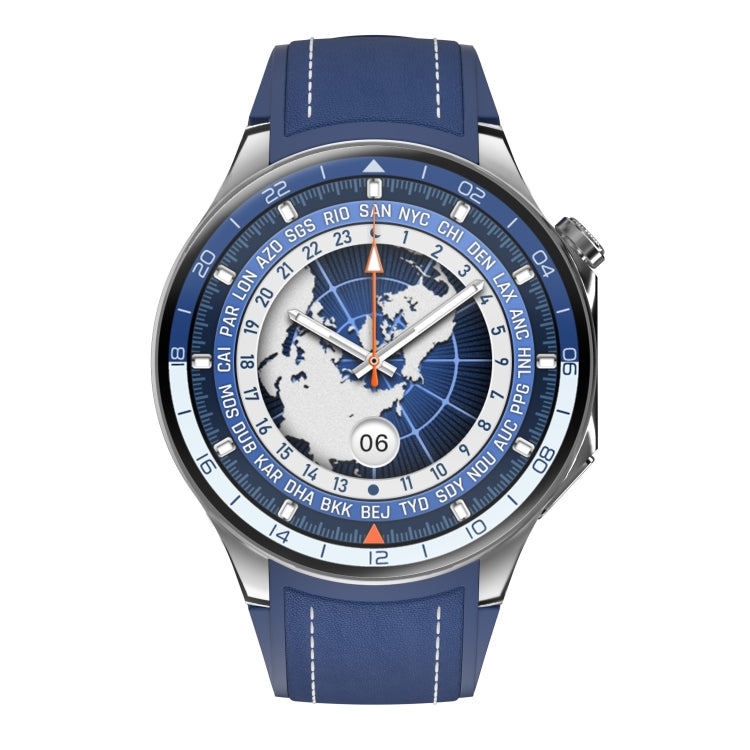 HD Watch X 1.43 inch IP68 BT5.3 Sport Smart Watch, Support Bluetooth Call / Sleep / Blood Oxygen / Heart Rate / Blood Pressure Health Monitor(Blue Leather + Blue Silicone Strap) - Smart Watches by PMC TechLife | Online Shopping South Africa | PMC TechLife | Buy Now Pay Later Mobicred