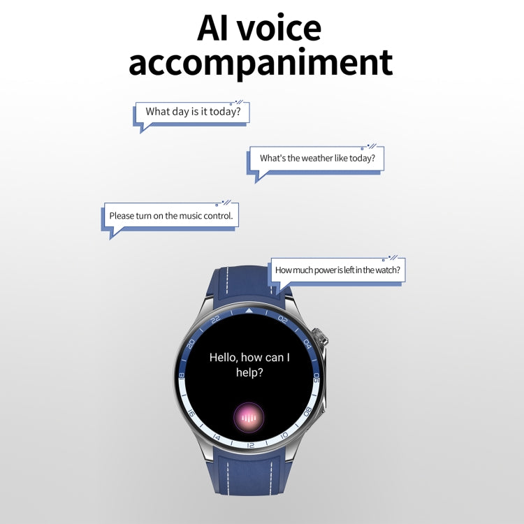 HD Watch X 1.43 inch IP68 BT5.3 Sport Smart Watch, Support Bluetooth Call / Sleep / Blood Oxygen / Heart Rate / Blood Pressure Health Monitor(Blue Leather + Blue Silicone Strap) - Smart Watches by PMC TechLife | Online Shopping South Africa | PMC TechLife | Buy Now Pay Later Mobicred