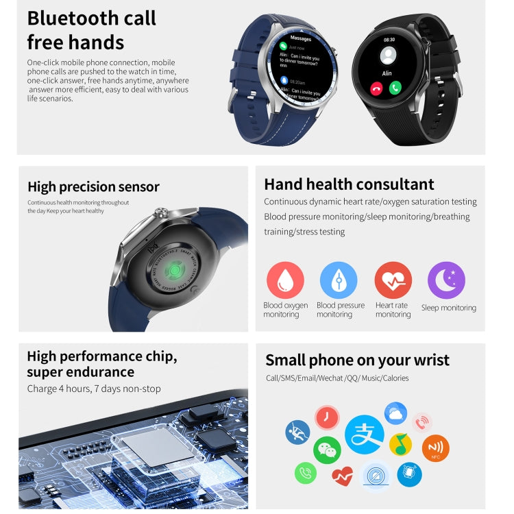 HD Watch X 1.43 inch IP68 BT5.3 Sport Smart Watch, Support Bluetooth Call / Sleep / Blood Oxygen / Heart Rate / Blood Pressure Health Monitor(Black Steel + Black Silicone Strap) - Smart Watches by PMC TechLife | Online Shopping South Africa | PMC TechLife | Buy Now Pay Later Mobicred