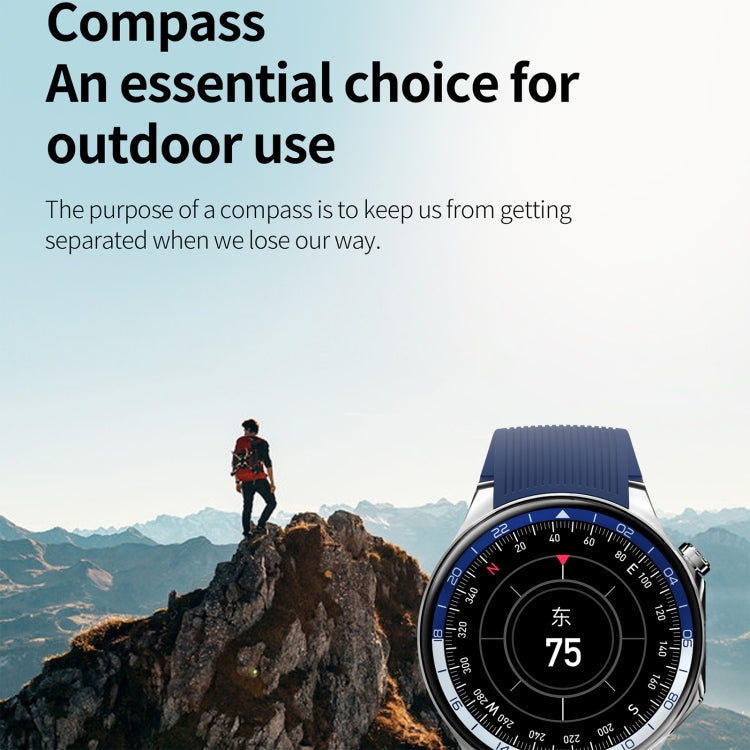 HD Watch X 1.43 inch IP68 BT5.3 Sport Smart Watch, Support Bluetooth Call / Sleep / Blood Oxygen / Heart Rate / Blood Pressure Health Monitor(Blue Leather + Blue Silicone Strap) - Smart Watches by PMC TechLife | Online Shopping South Africa | PMC TechLife | Buy Now Pay Later Mobicred