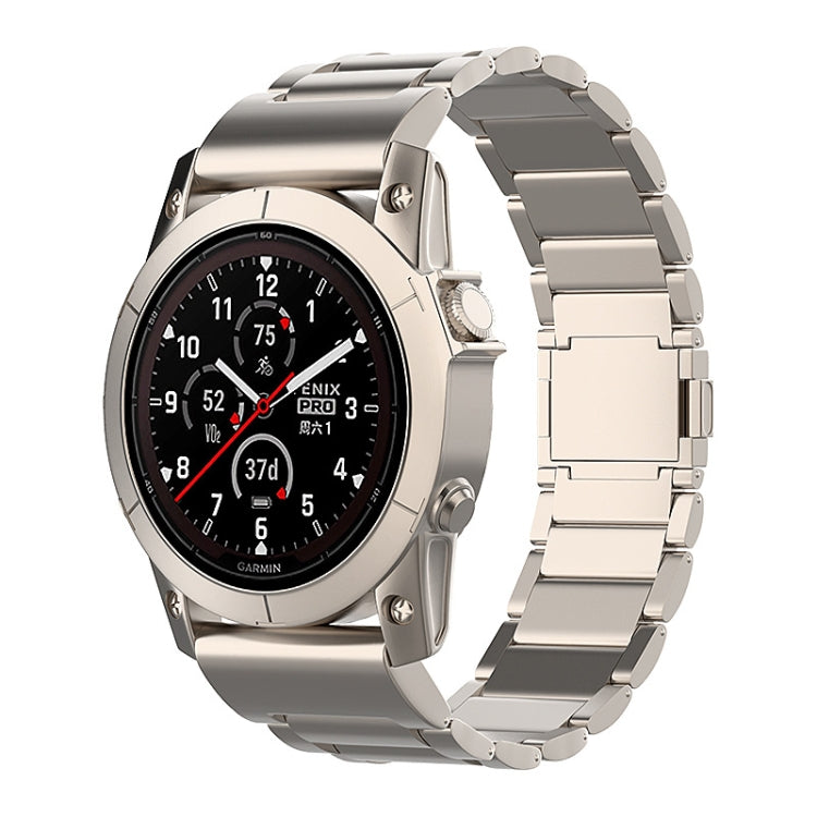For Garmin Fenix 7 / Forerunner 965 22mm Three-Bead Magnetic Buckle Metal Quick Release Watch Band(Titanium) - Watch Bands by PMc TechLife | Online Shopping South Africa | PMc TechLife | Buy Now Pay Later Mobicred