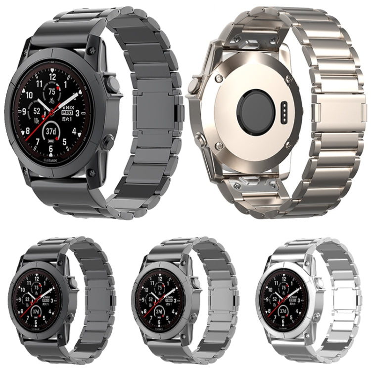 For Garmin Fenix 7 / Forerunner 965 22mm Three-Bead Magnetic Buckle Metal Quick Release Watch Band(Silver) - Watch Bands by PMc TechLife | Online Shopping South Africa | PMc TechLife | Buy Now Pay Later Mobicred