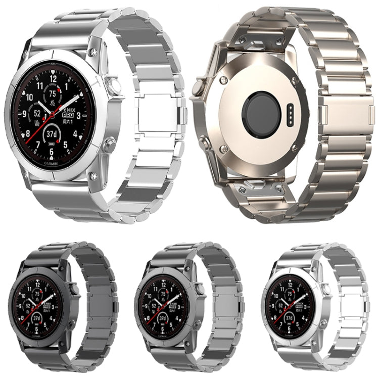 For Garmin Tactix 7 Pro / Fenix 7X 26mm Three-Bead Magnetic Buckle Metal Quick Release Watch Band(Grey) - free shipping - PMc TechLife - Order now!