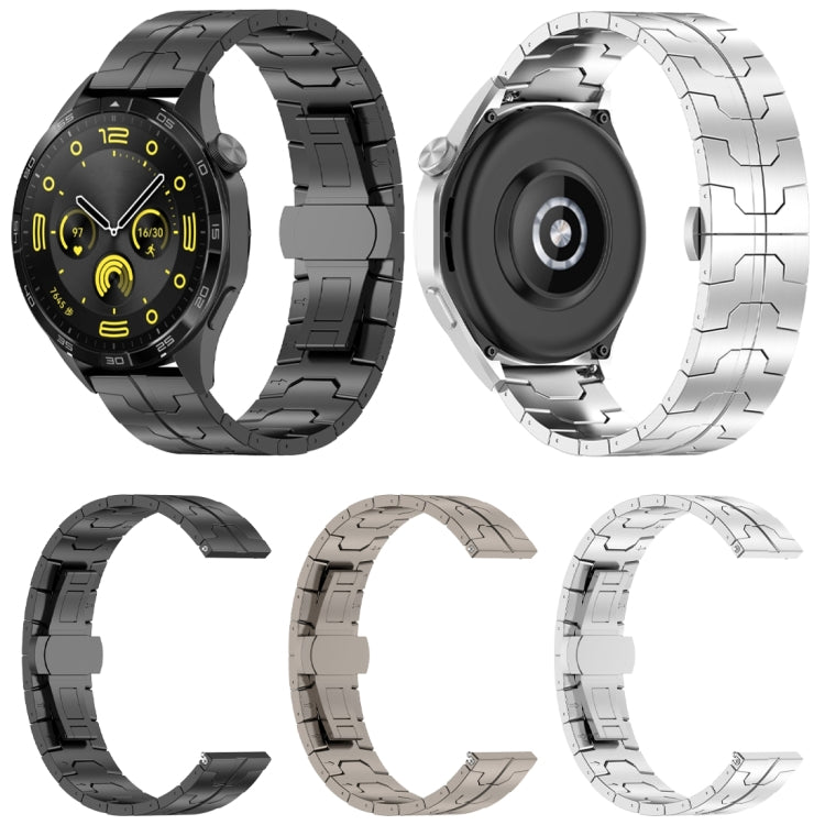 22mm Butterfly Buckle Titanium Alloy Watch Band(Black) - free shipping - PMc TechLife - Order now!