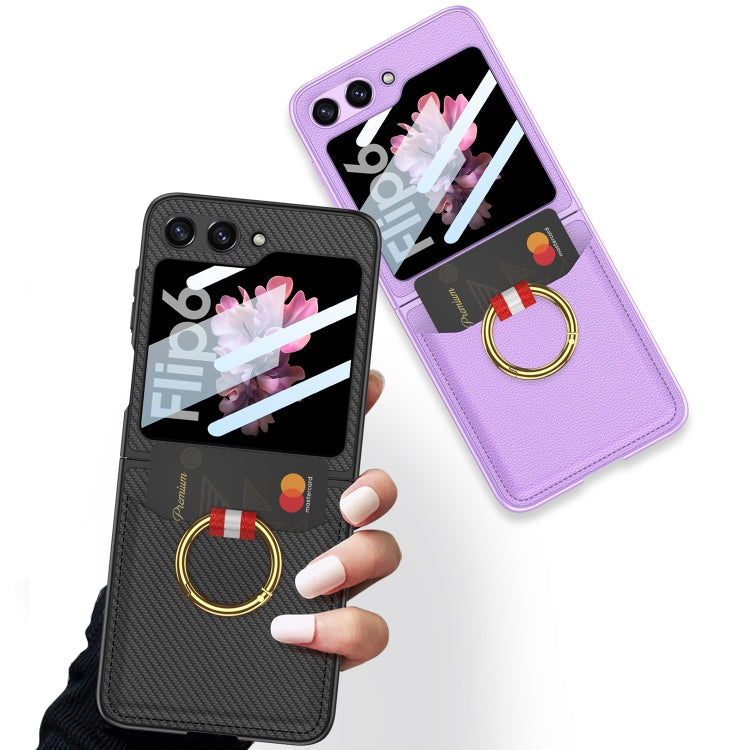 For Samsung Galaxy Z Flip6 / Flip7 FE GKK Integrated Ultra-thin Leather Card Slots Phone Case with Ring Holder(Black) - free shipping - PMC Jewellery - Order now!