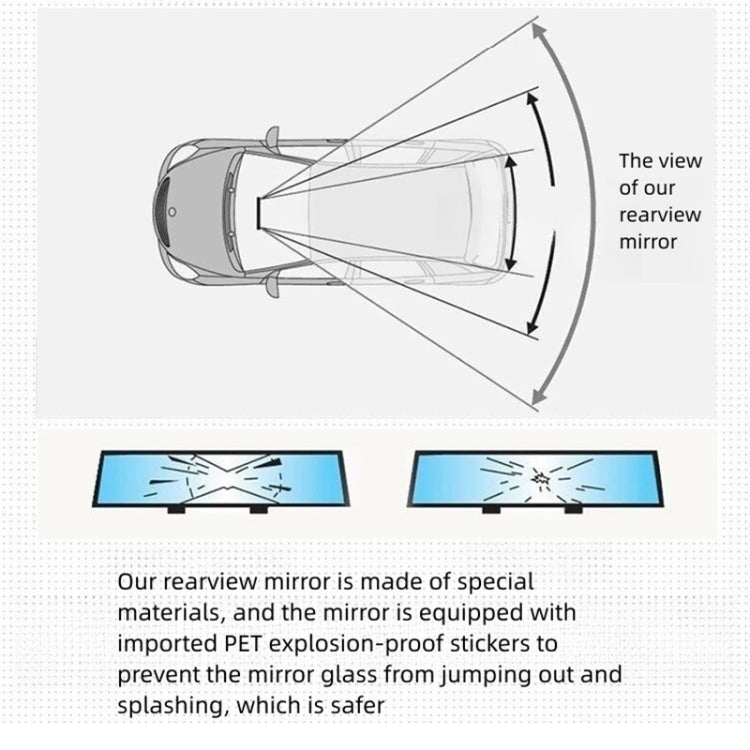 3R 3R-123 Car Suction Cup Curved Wide Angle Rear View Mirror - Interior Mirrors by 3R | Online Shopping South Africa | PMc TechLife | Buy Now Pay Later Mobicred