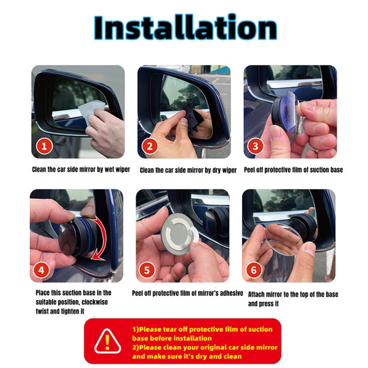 3R 3R-357 Car Suction Cup Auxiliary Side View Mirror Round Blind Spot Mirror - free shipping - PMc TechLife - Order now!