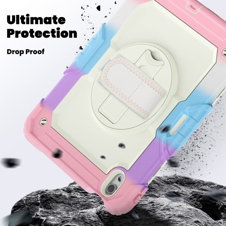 For iPad Air 11 2025 / 2024 Turntable Holder Silicone Hybrid PC Tablet Case with Shoulder Strap(Camouflage Pink) - free shipping - PMC TechLife - Order now!