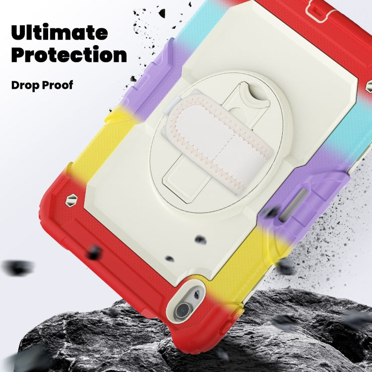 For iPad Air 11 2025 / 2024 Turntable Holder Silicone Hybrid PC Tablet Case with Shoulder Strap(Camouflage Red) - free shipping - PMC TechLife - Order now!