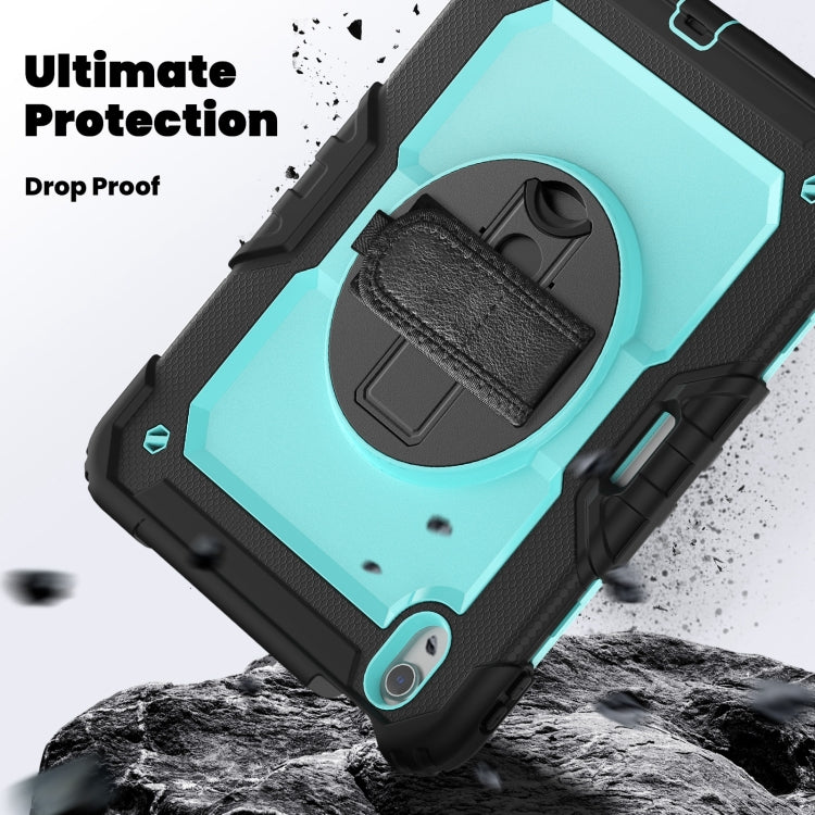 For iPad Air 11 2024 Silicone Hybrid PC Tablet Case with Shoulder Strap(Black + Light Blue) - iPad Air 11 2024 Cases by PMC TechLife | Online Shopping South Africa | PMC TechLife | Buy Now Pay Later Mobicred