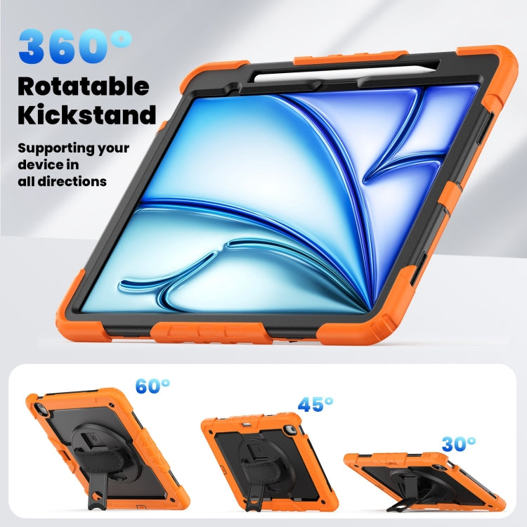 For iPad Air 13 2025 / 2024 Silicone Hybrid PC Tablet Case with Shoulder Strap(Orange) - iPad Air 13 2025 / 2024 Cases by PMC TechLife | Online Shopping South Africa | PMC TechLife | Buy Now Pay Later Mobicred