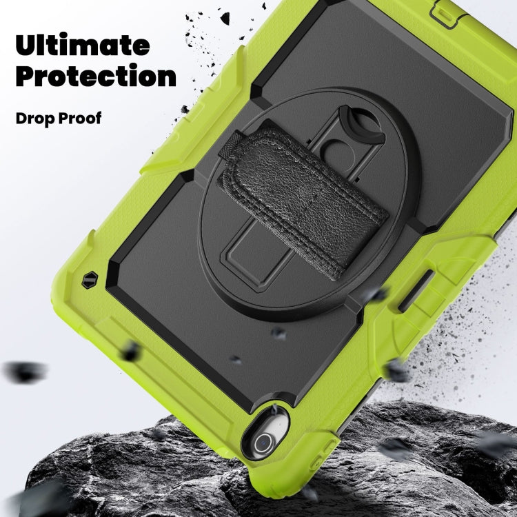 For iPad Air 13 2025 / 2024 Silicone Hybrid PC Tablet Case with Shoulder Strap(Black + Yellow Green) - iPad Air 13 2025 / 2024 Cases by PMC TechLife | Online Shopping South Africa | PMC TechLife | Buy Now Pay Later Mobicred