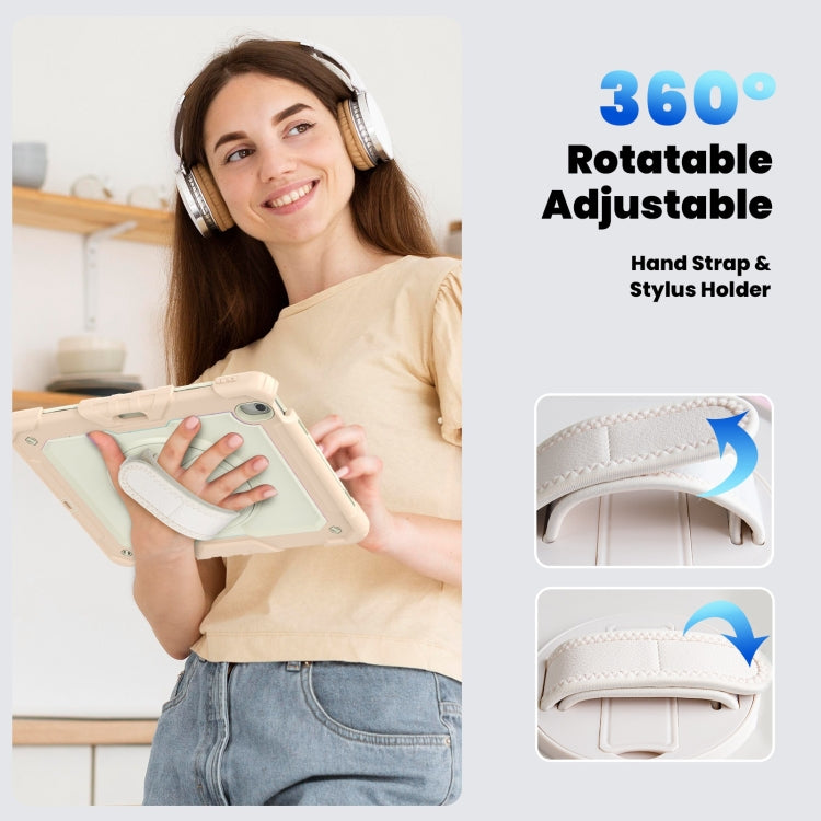 For iPad Air 13 2024 Silicone Hybrid PC Tablet Case with Shoulder Strap(Beige + Rose Gold) - iPad Air 13 2024 Cases by PMC TechLife | Online Shopping South Africa | PMC TechLife | Buy Now Pay Later Mobicred