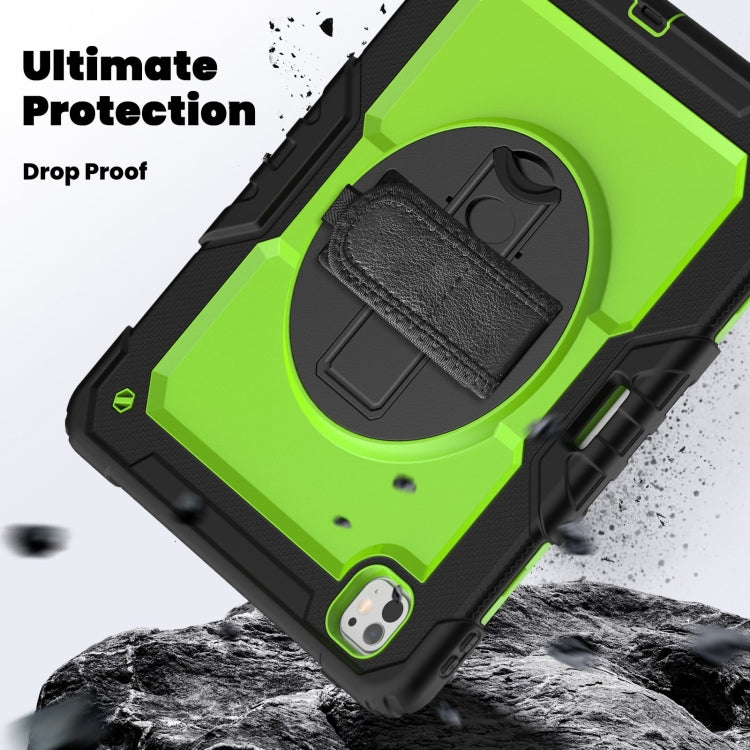For iPad Pro 13 2024 Silicone Hybrid PC Tablet Case with Shoulder Strap(Yellow Green + Black) - iPad Pro 13 2024 Cases by PMC TechLife | Online Shopping South Africa | PMC TechLife | Buy Now Pay Later Mobicred