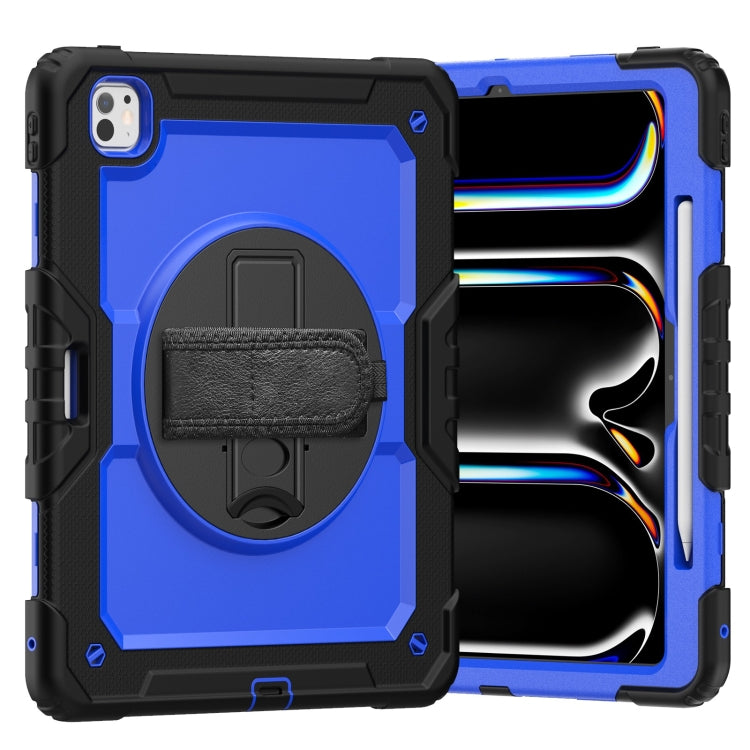 For iPad Pro 13 2024 Silicone Hybrid PC Tablet Case with Shoulder Strap(Dark Blue + Black) - iPad Pro 13 2024 Cases by PMC TechLife | Online Shopping South Africa | PMC TechLife | Buy Now Pay Later Mobicred